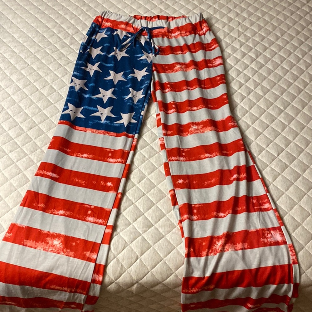 American flag pajama pants size large